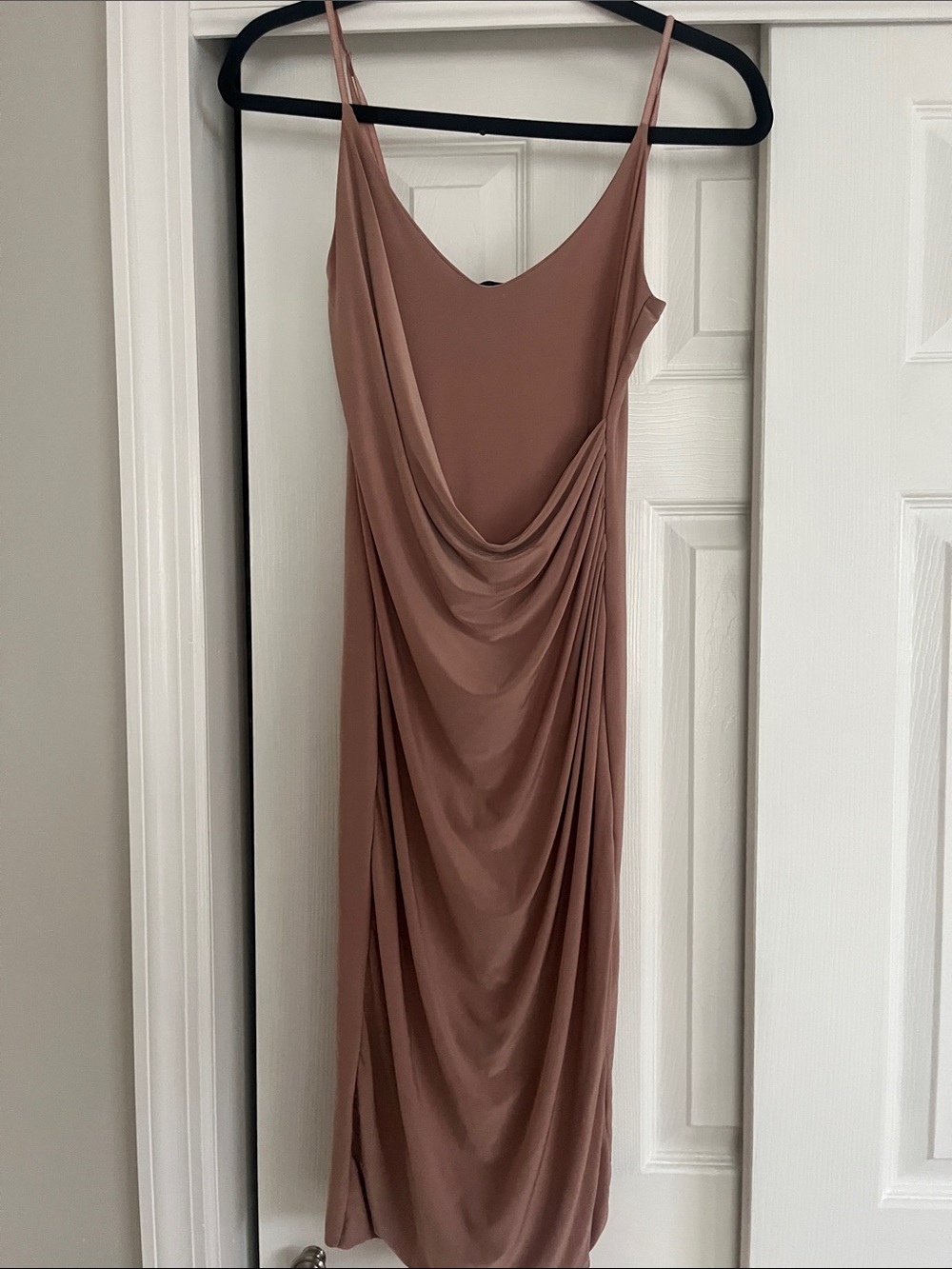 Missguided Mauve Pink Draped Slip Midi Dress